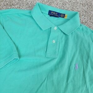 Polo Ralph Lauren Classic Fit Mens Large Green Pony Stretch Knit Short Sleeve